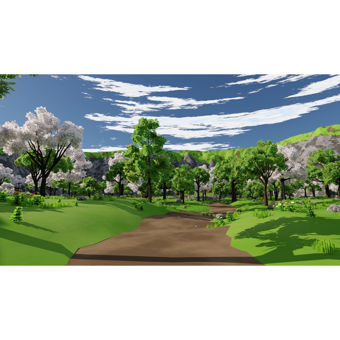 River Mountain Scene 3D Model – High Poly Environment, Blender & FBX - View 44