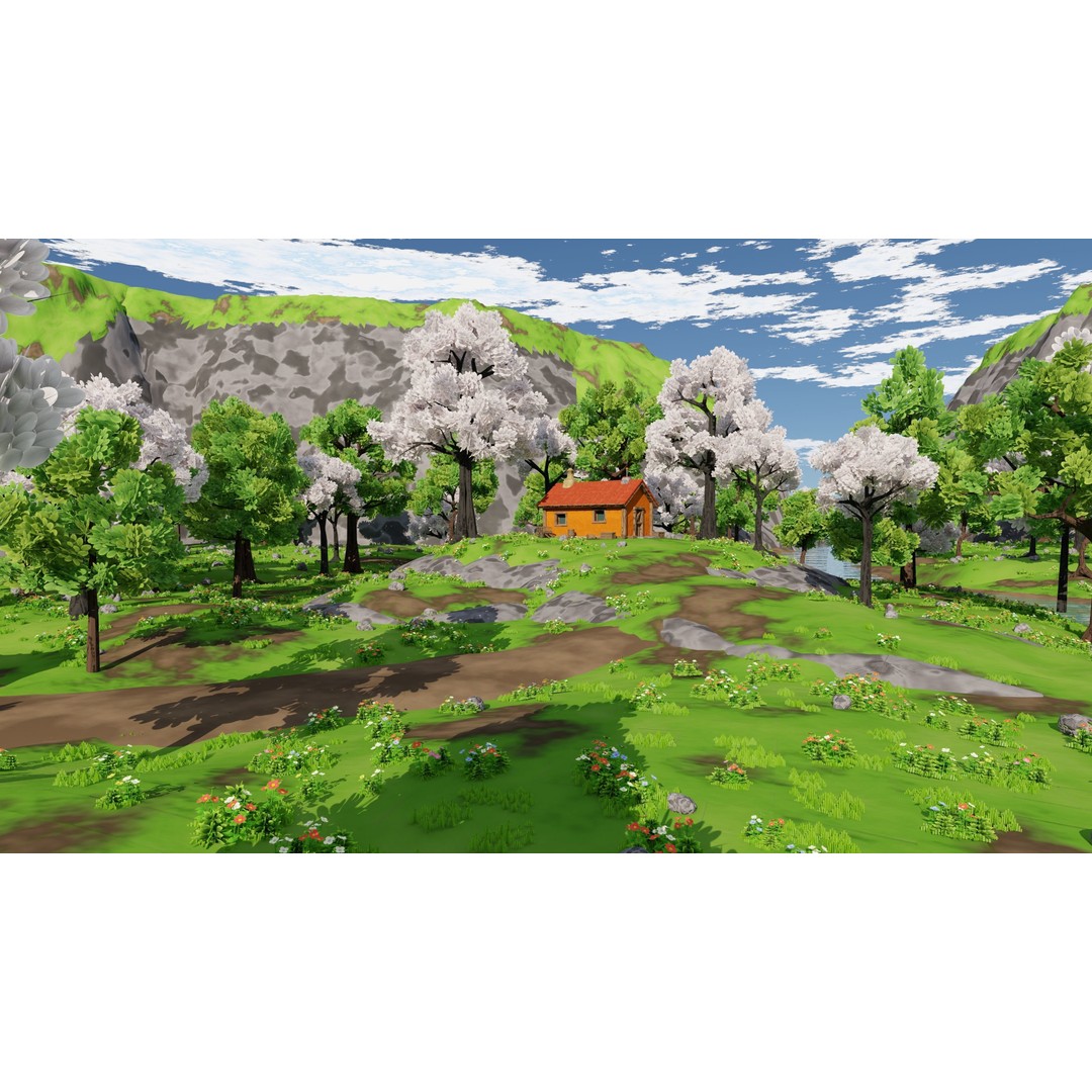 River Mountain Scene 3D Model – High Poly Environment, Blender & FBX - View 49