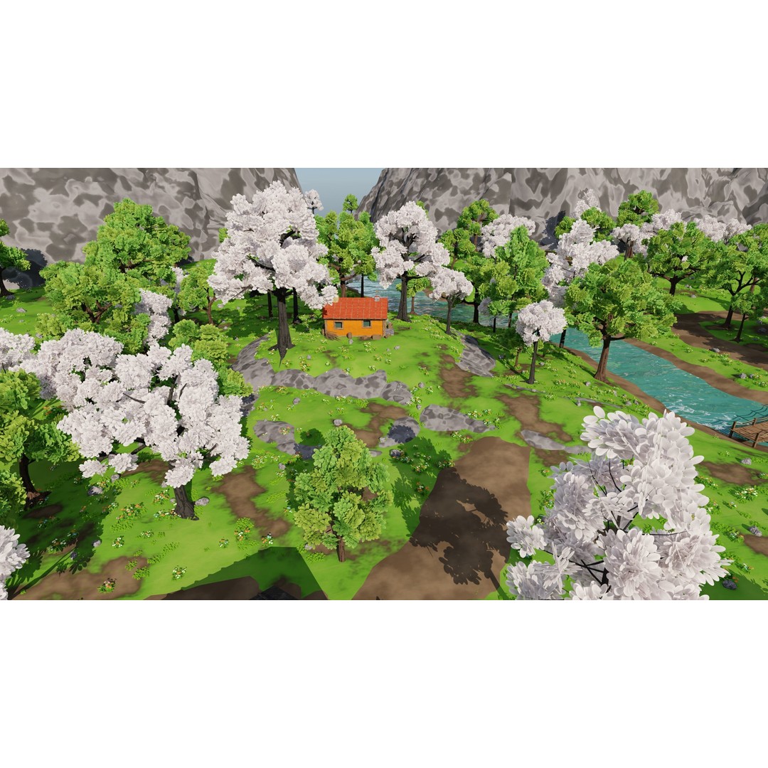 River Mountain Scene 3D Model – High Poly Environment, Blender & FBX - View 54