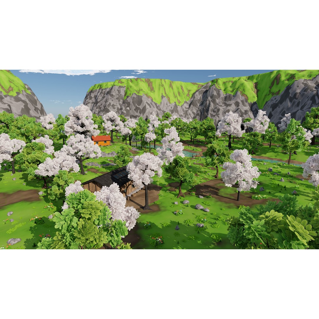 River Mountain Scene 3D Model – High Poly Environment, Blender & FBX - View 55