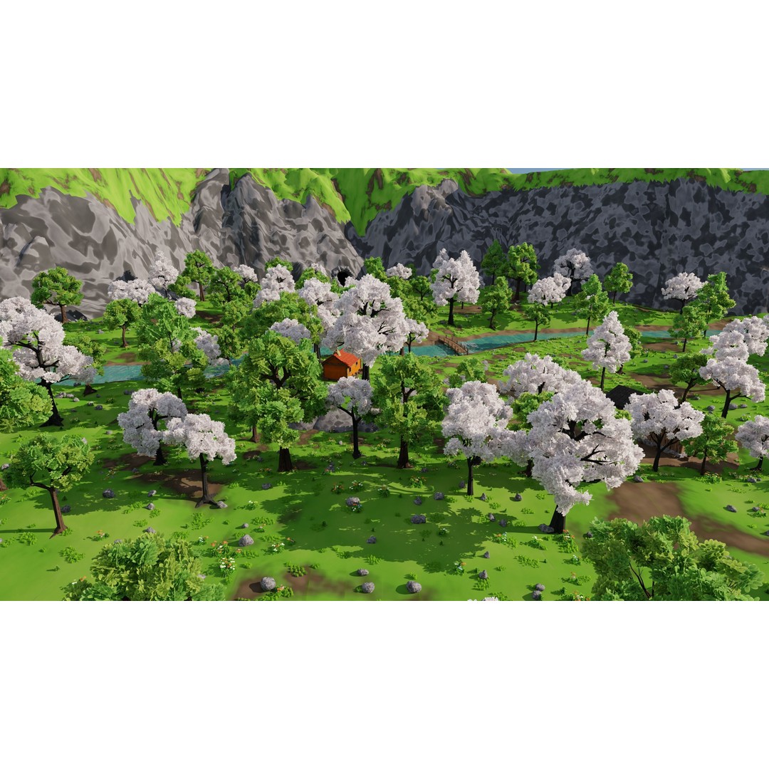 River Mountain Scene 3D Model – High Poly Environment, Blender & FBX - View 56