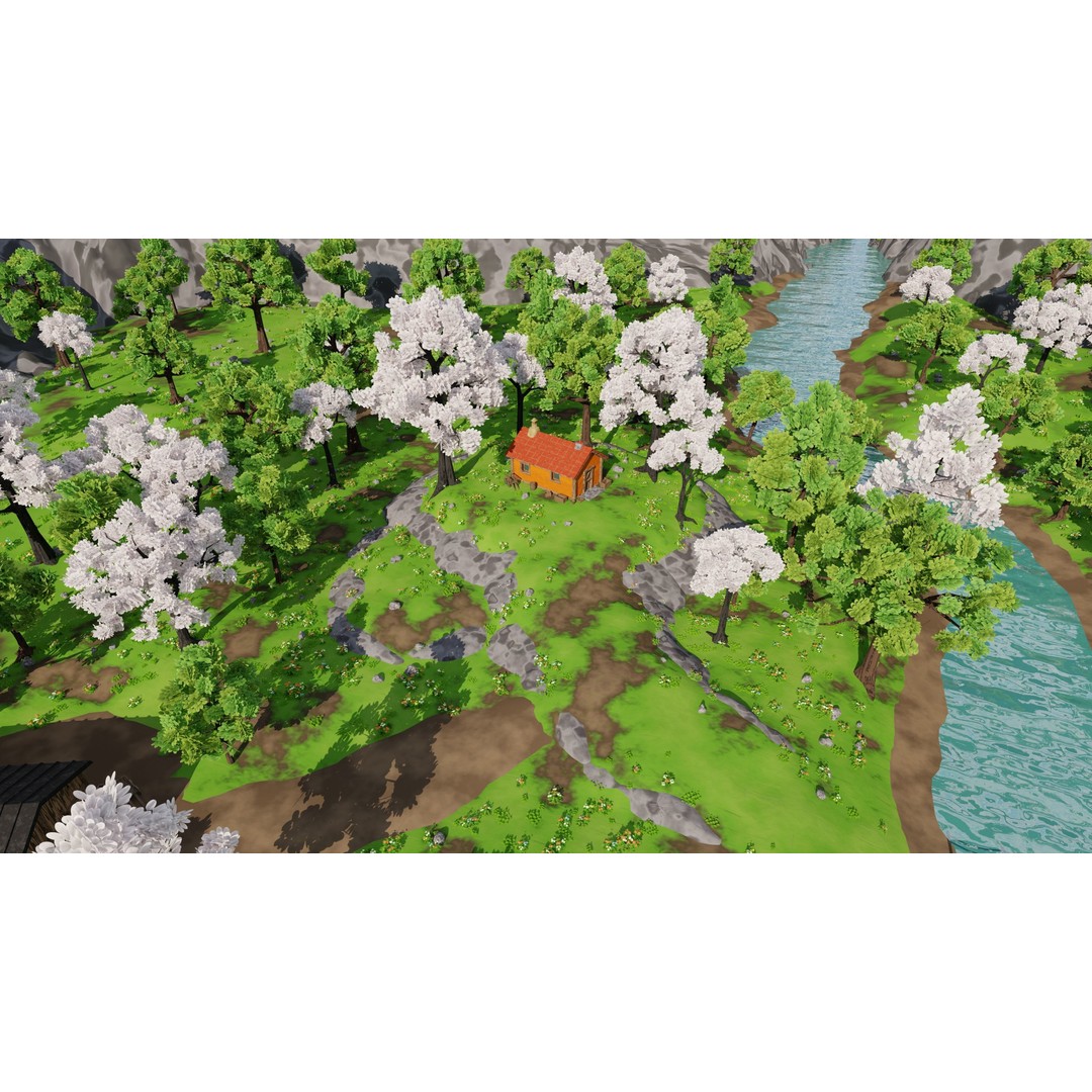 River Mountain Scene 3D Model – High Poly Environment, Blender & FBX - View 57