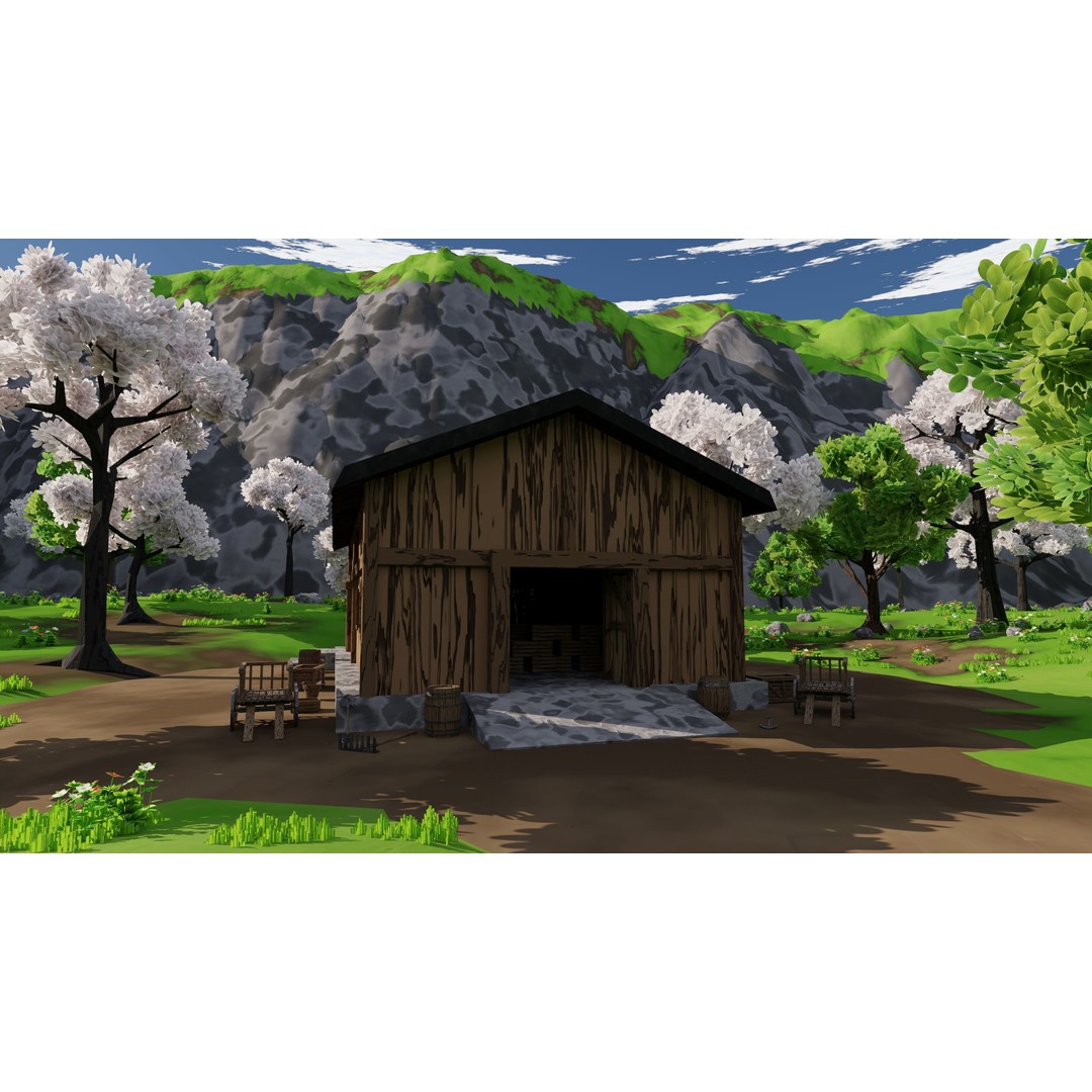 River Mountain Scene 3D Model – High Poly Environment, Blender & FBX - View 6