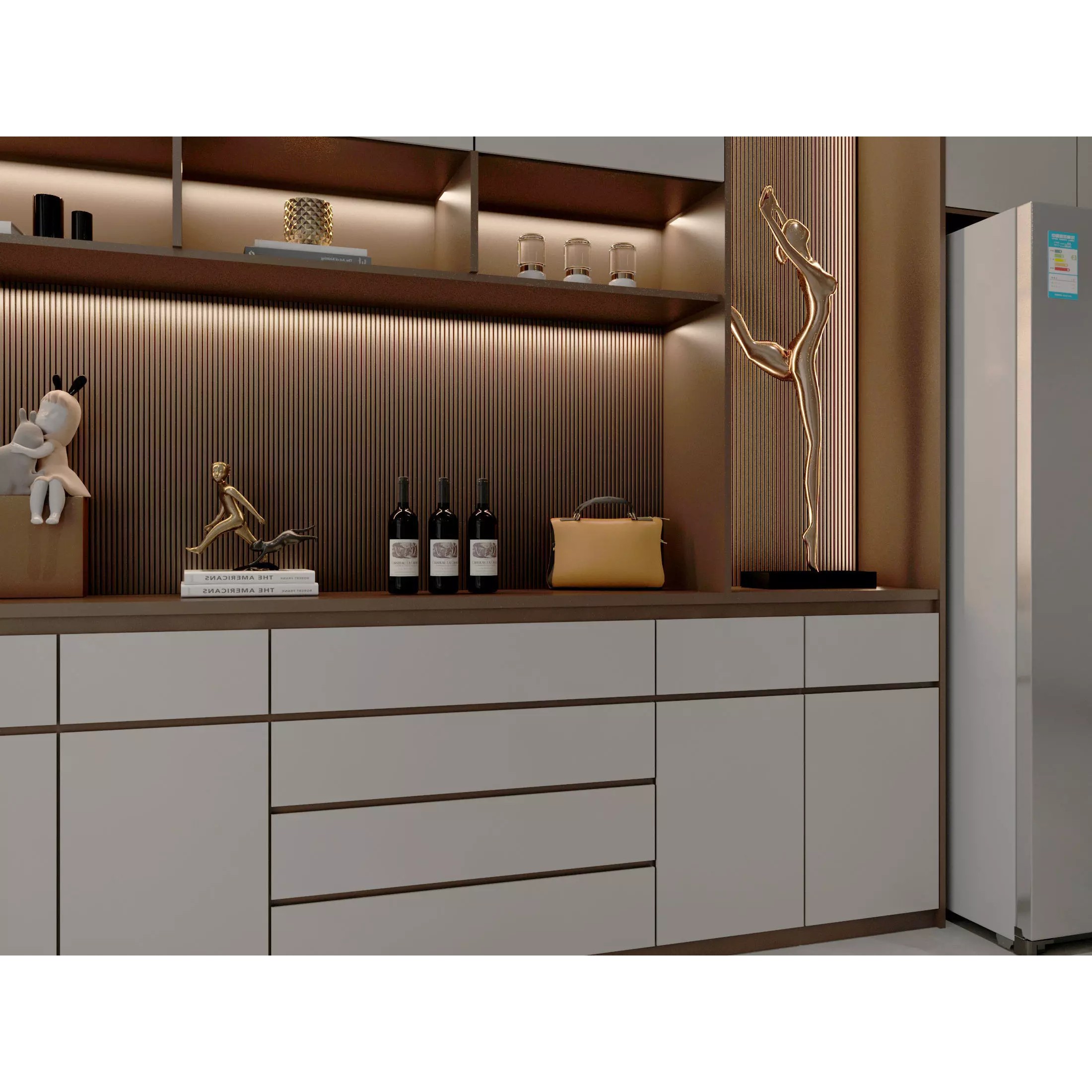 Wine Cabinet Rack Cellar - Game-Ready 3D Model - View 6