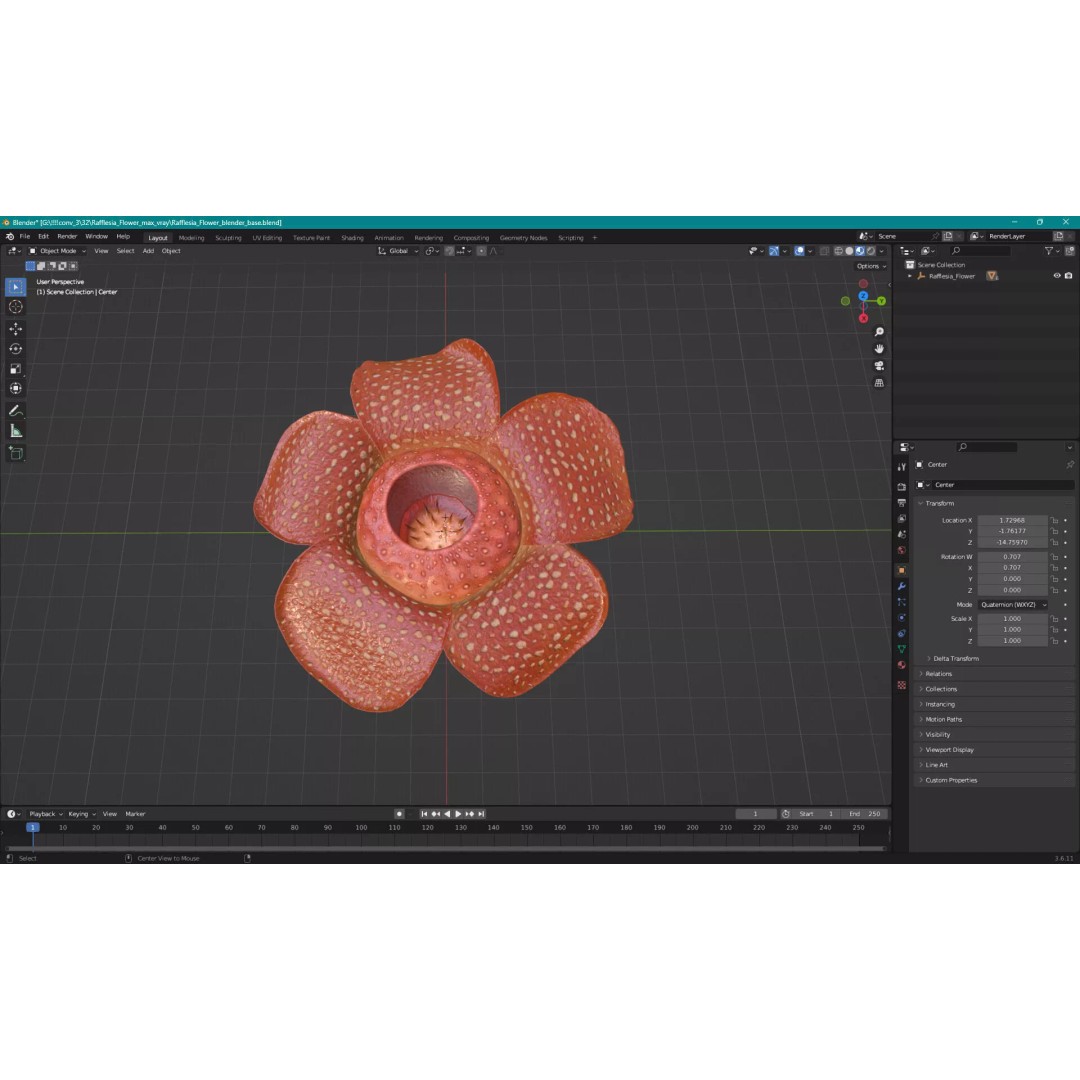 Rafflesia Flower 3D Model – High Poly PBR Botanical Asset, FBX - View 21
