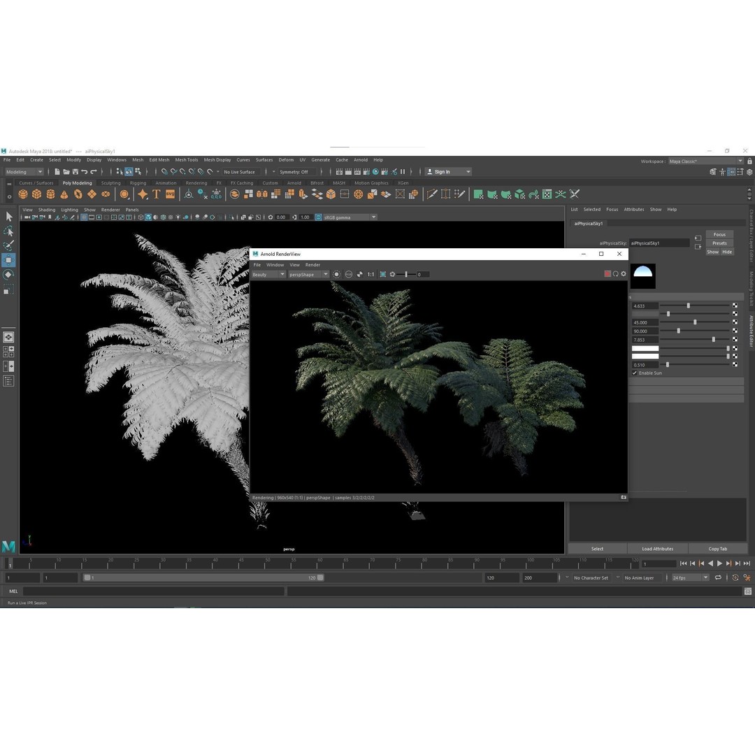 Alsophila Spinulosa Fern 3D Model – High Detail PBR Game Asset, FBX & OBJ