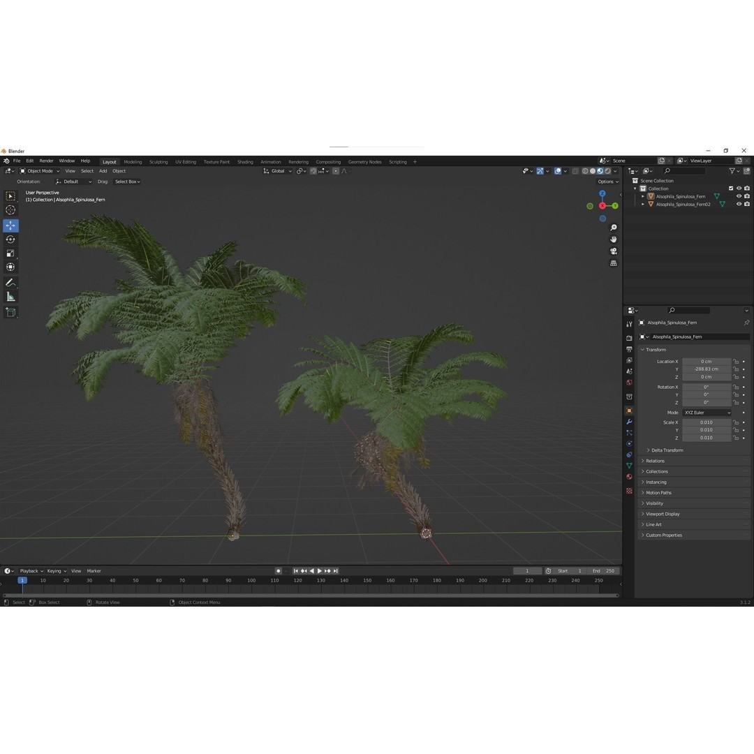 Alsophila Spinulosa Fern 3D Model – High Detail PBR Game Asset, FBX & OBJ - View 7