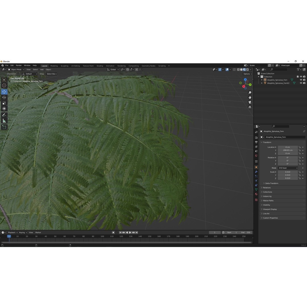 Alsophila Spinulosa Fern 3D Model – High Detail PBR Game Asset, FBX & OBJ - View 8