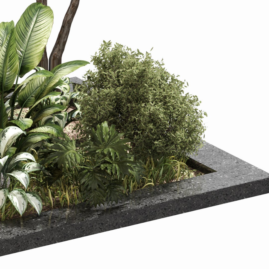 Outdoor Plant Set 04 3D Model – High Poly PBR Asset, FBX, OBJ - View 6