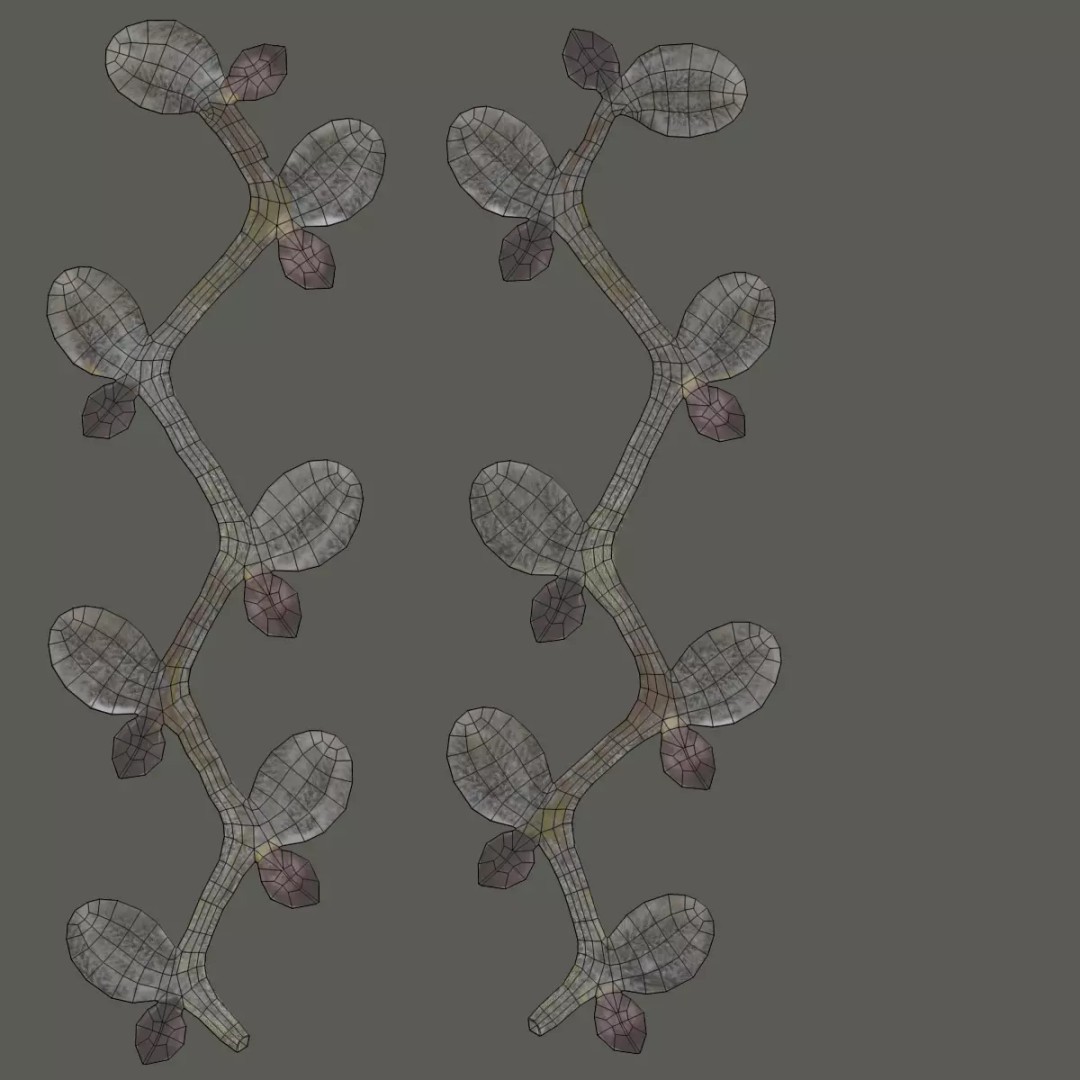Willow Catkins 3D Model – Botanical Arrangement with PBR Textures - View 9