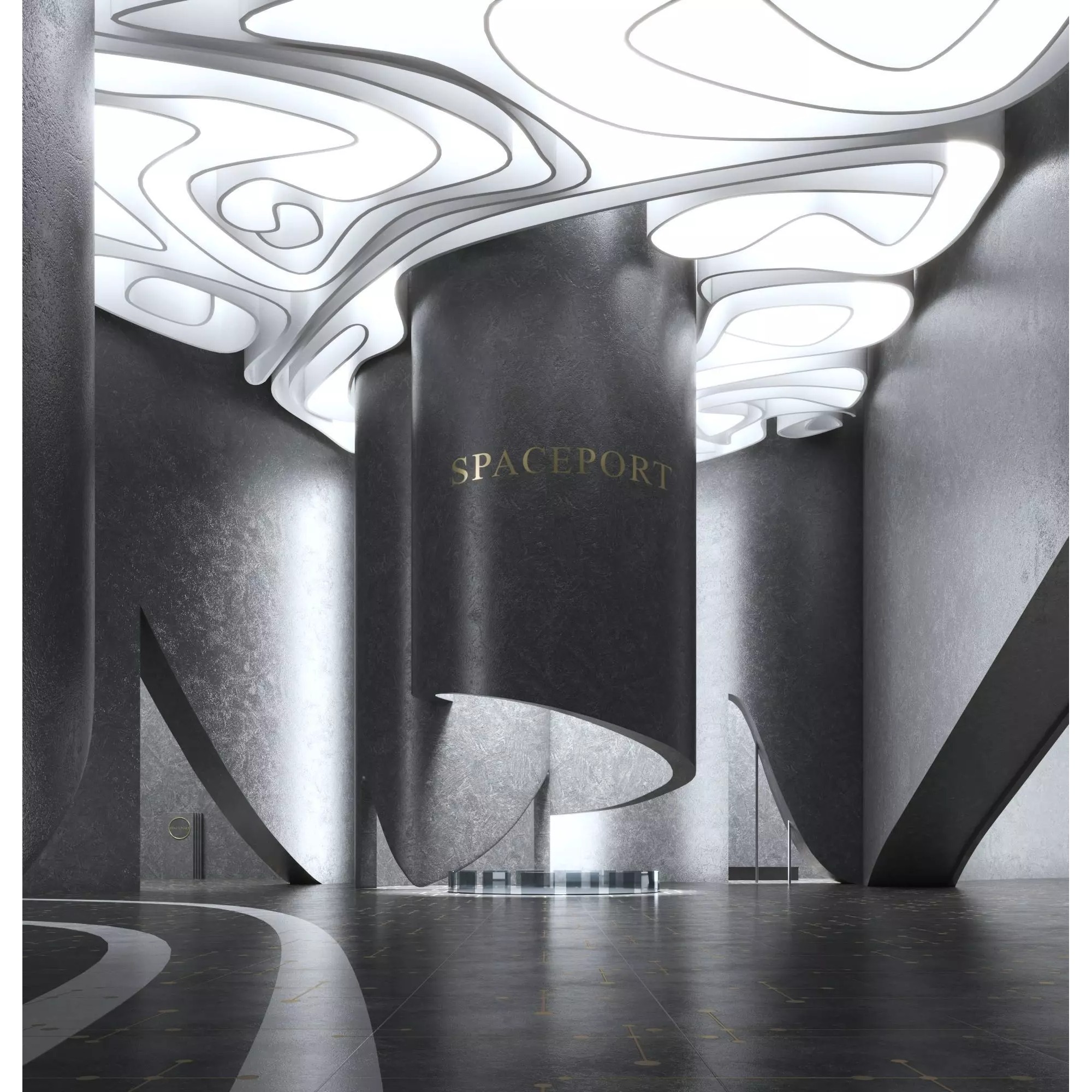 Concept Hall Interior - High-Quality 3D Model - View 2