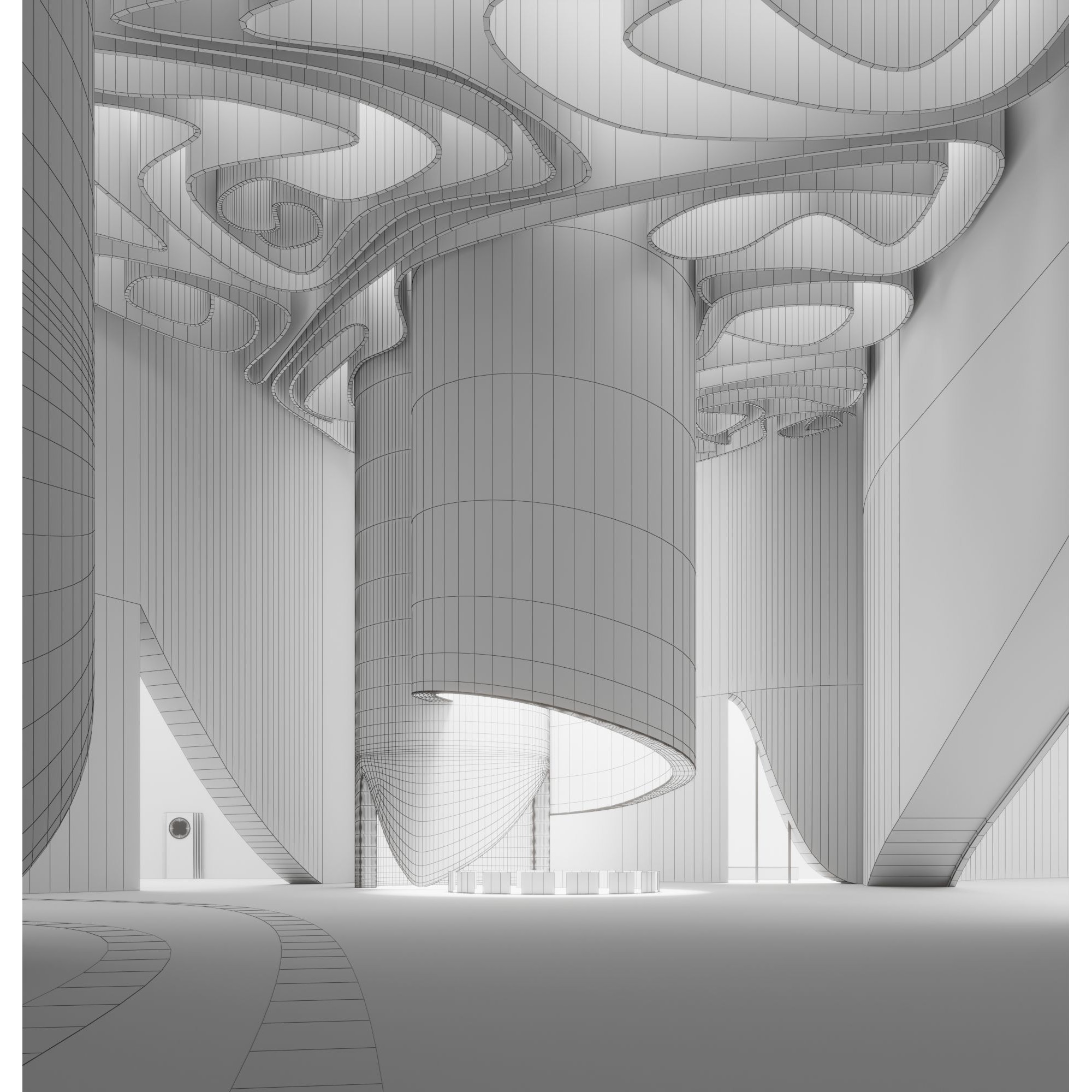 Concept Hall Interior - High-Quality 3D Model - View 7