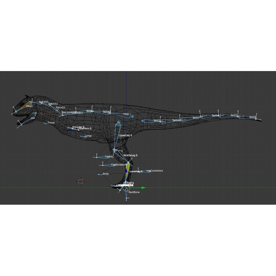Carnotaurus 3D Model – Low Poly Game-Ready Animation, FBX & Blender - View 12