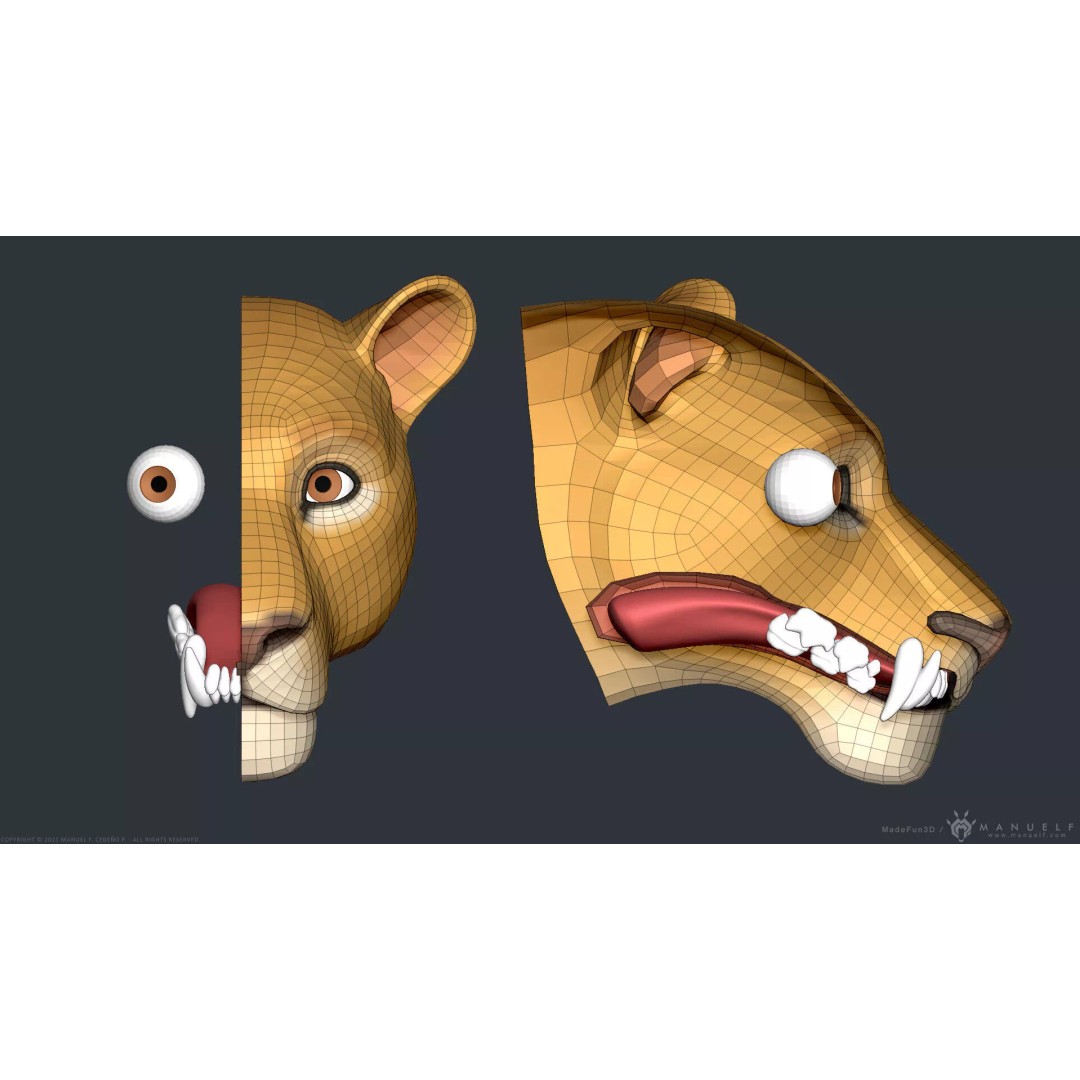 Stylized Cartoon Lion 3D Model – Cute Character, PBR Textures, FBX & OBJ - View 15