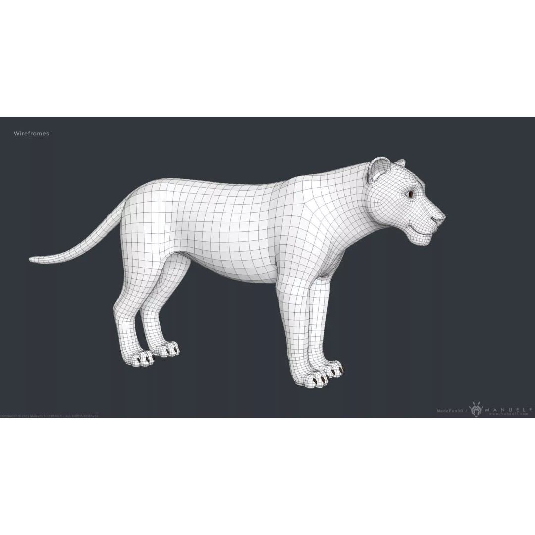 Stylized Cartoon Lion 3D Model – Cute Character, PBR Textures, FBX & OBJ - View 19