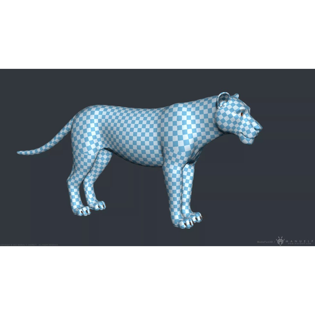 Stylized Cartoon Lion 3D Model – Cute Character, PBR Textures, FBX & OBJ - View 20