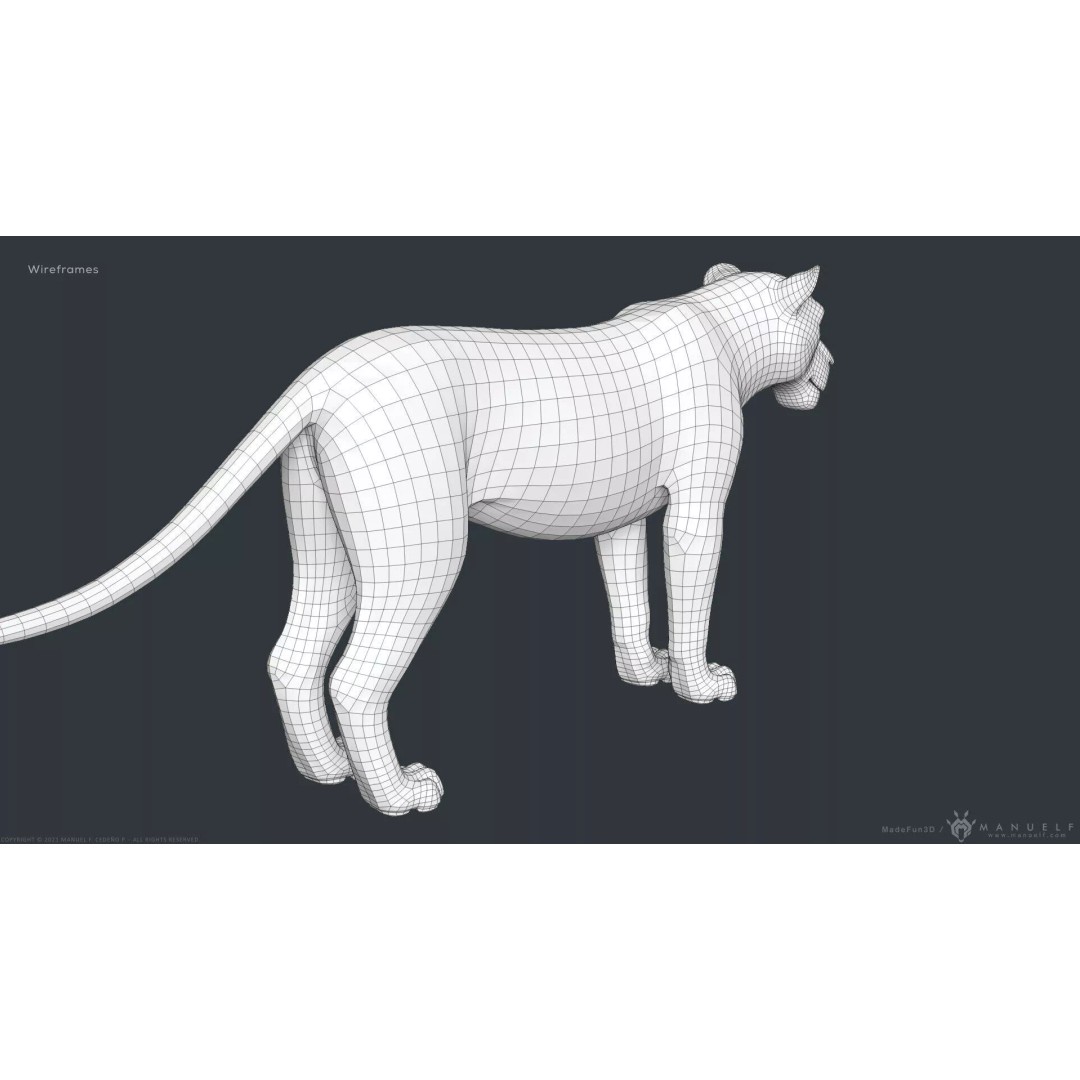Stylized Cartoon Lion 3D Model – Cute Character, PBR Textures, FBX & OBJ - View 22