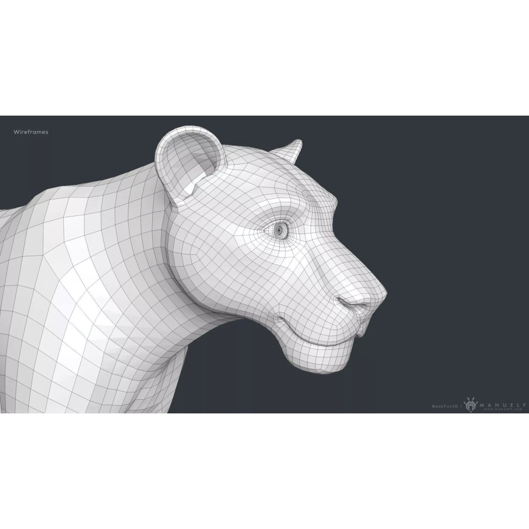 Stylized Cartoon Lion 3D Model – Cute Character, PBR Textures, FBX & OBJ - View 23