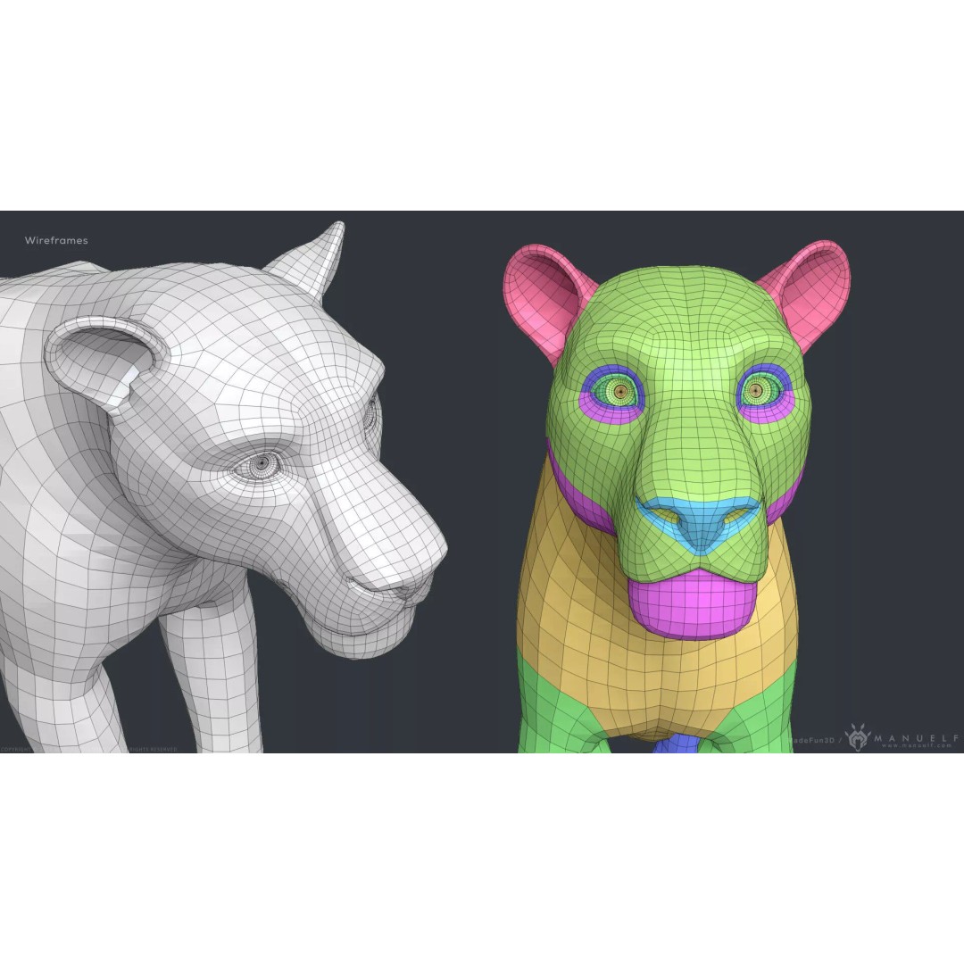 Stylized Cartoon Lion 3D Model – Cute Character, PBR Textures, FBX & OBJ - View 24