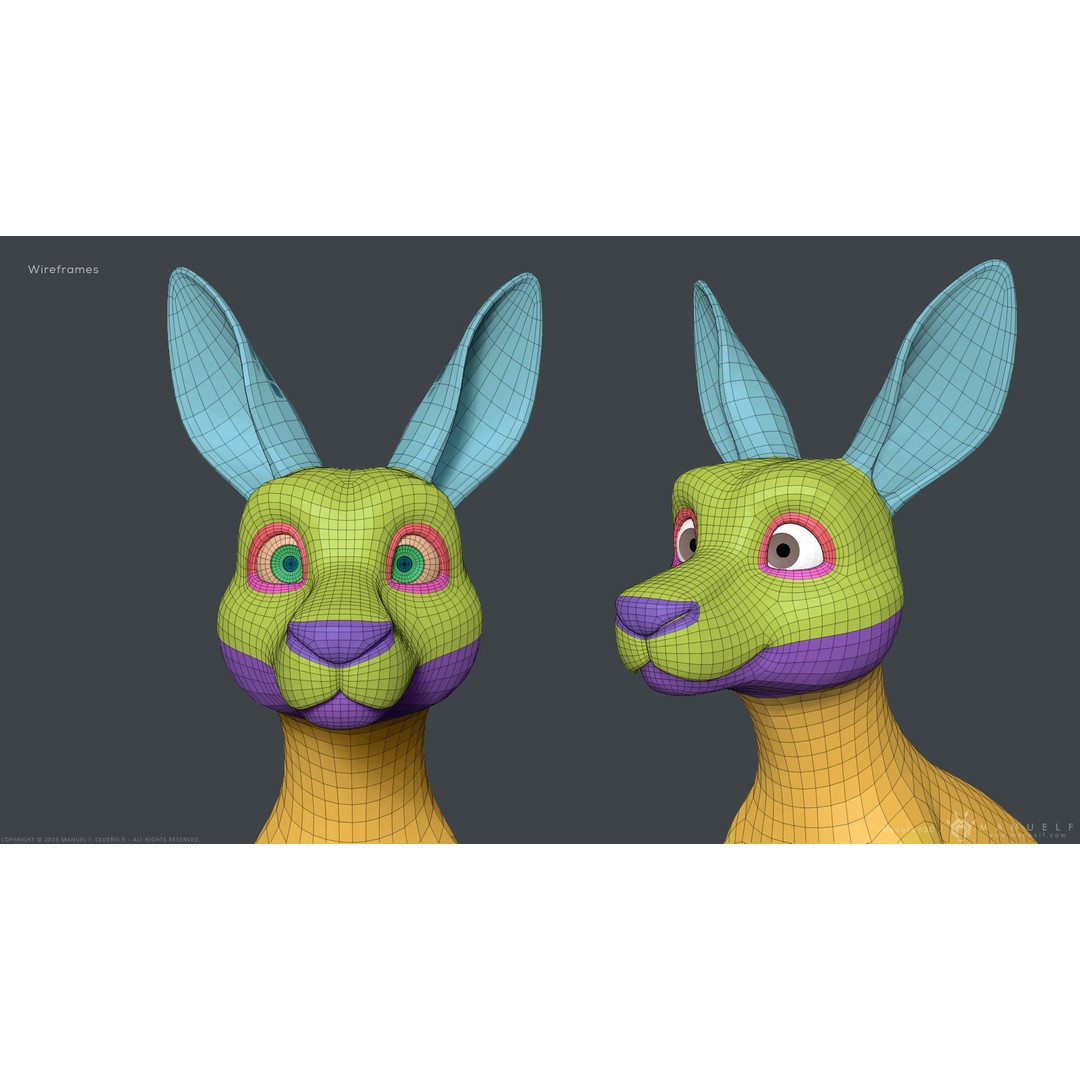 Stylized Cartoon Kangaroo 3D Model – High Poly Game Asset, FBX & OBJ - View 15