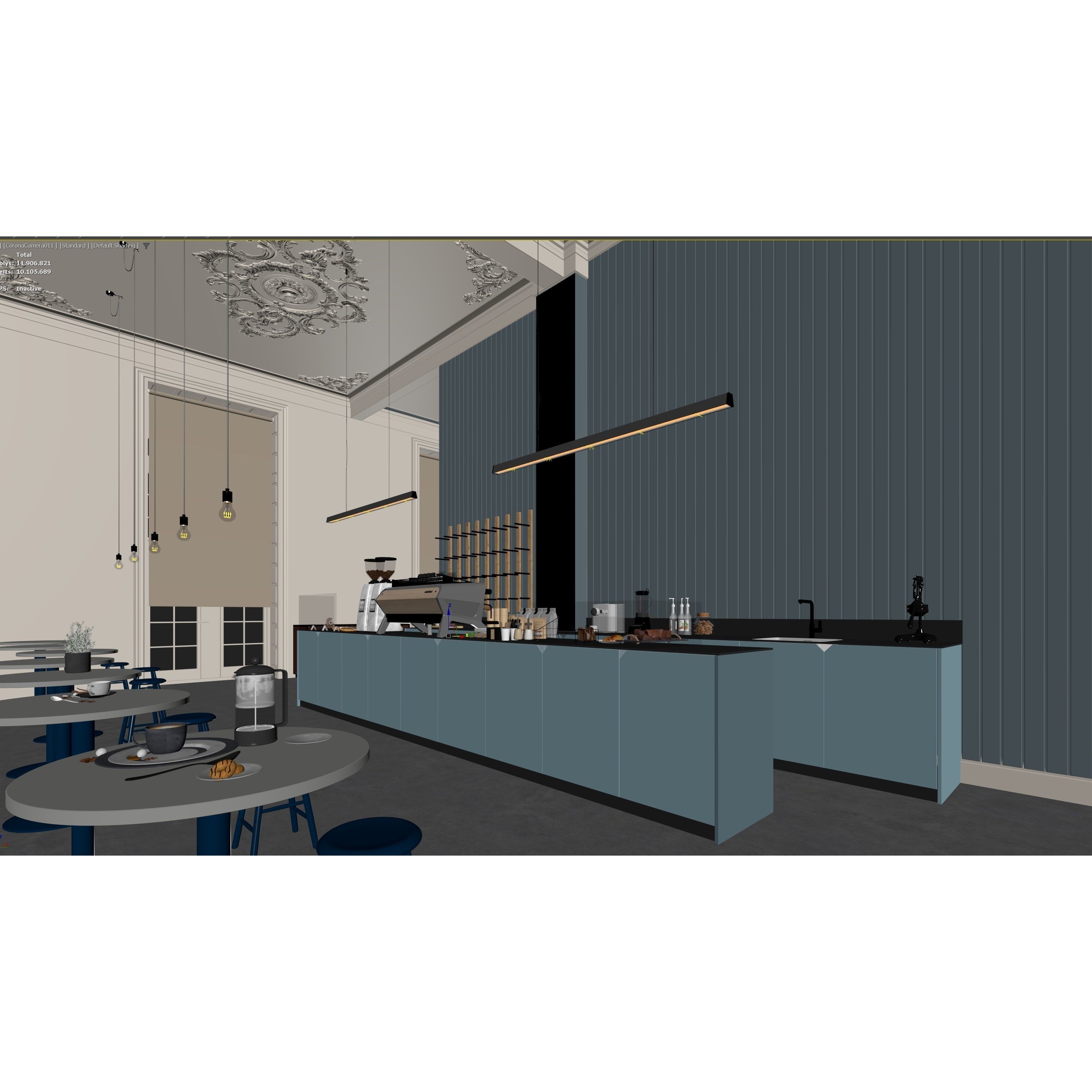 ProVis3D 029 - Detailed Cafe Interior 3D Model - View 14
