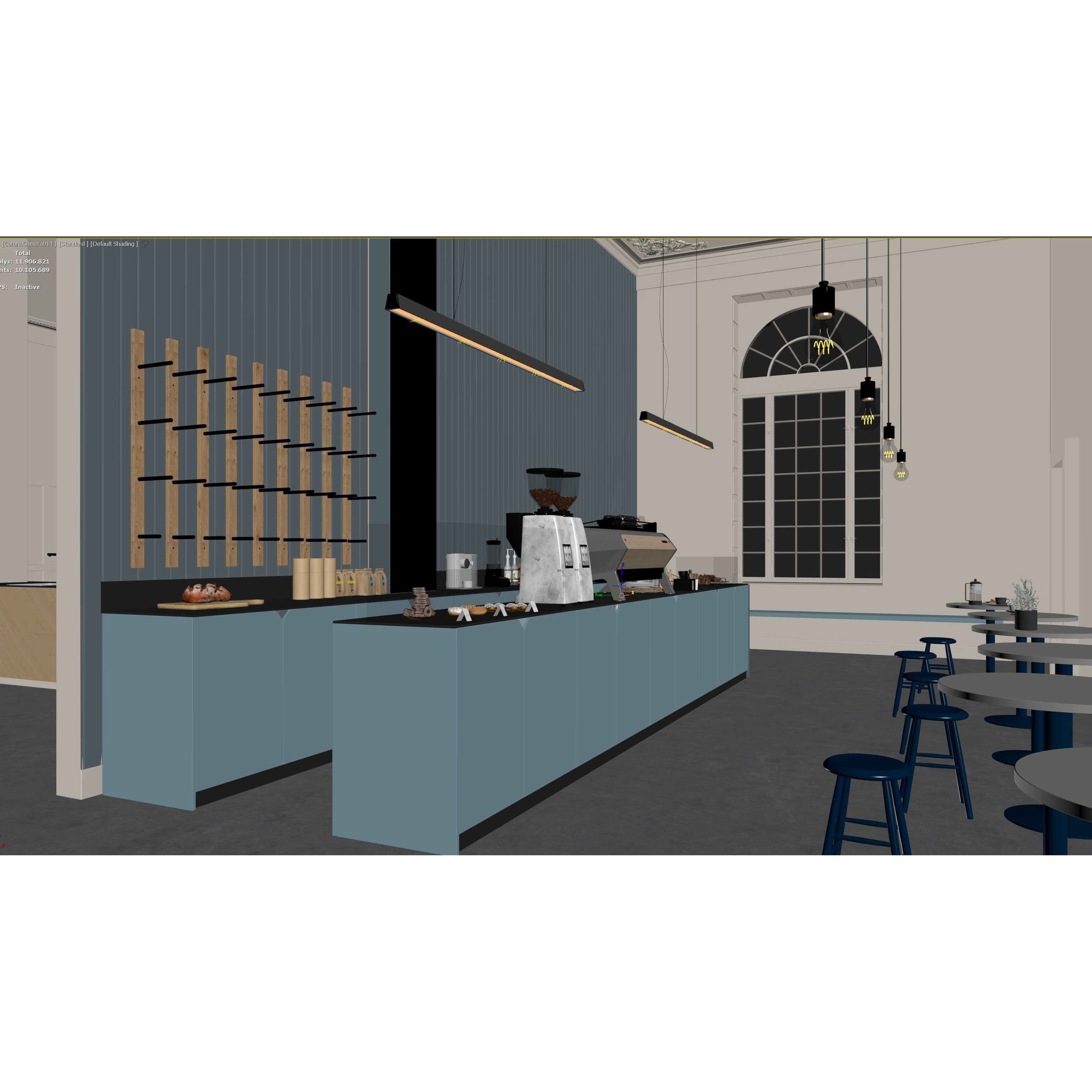 ProVis3D 029 - Detailed Cafe Interior 3D Model - View 16
