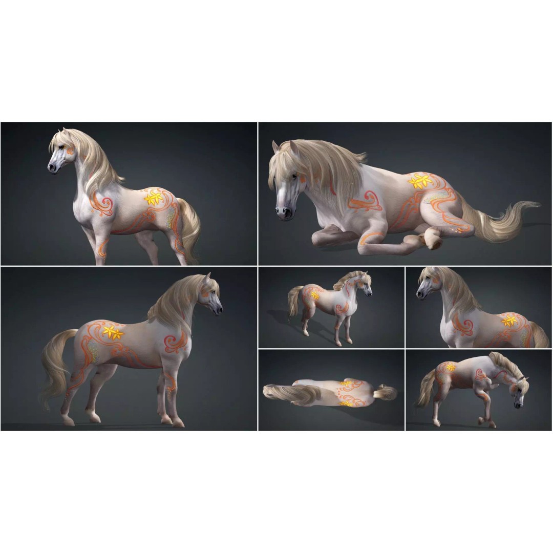 Pack of 10 Horse 3D Models – Rigged Animated Assets, FBX & Blender - View 10