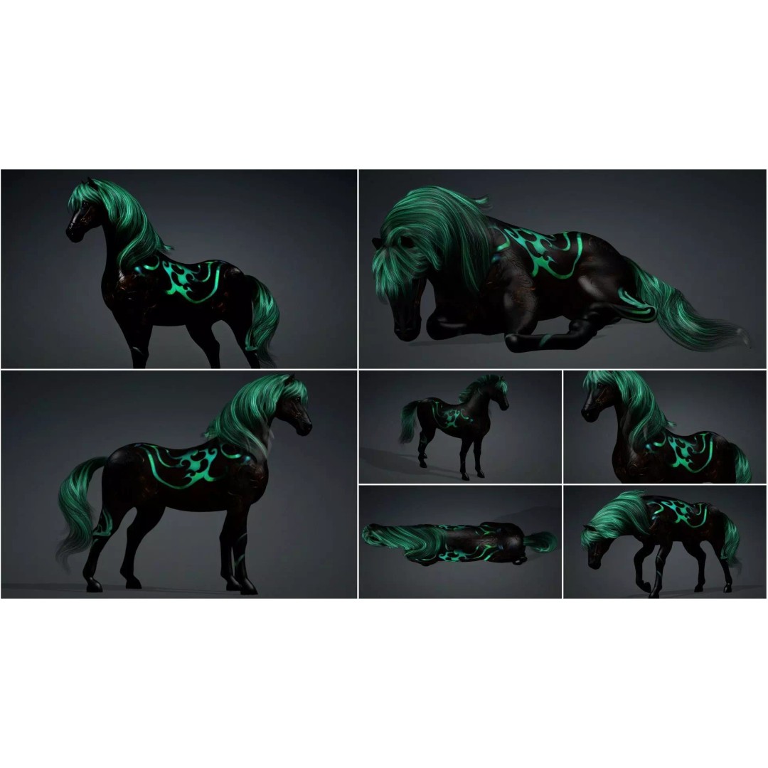 Pack of 10 Horse 3D Models – Rigged Animated Assets, FBX & Blender - View 16