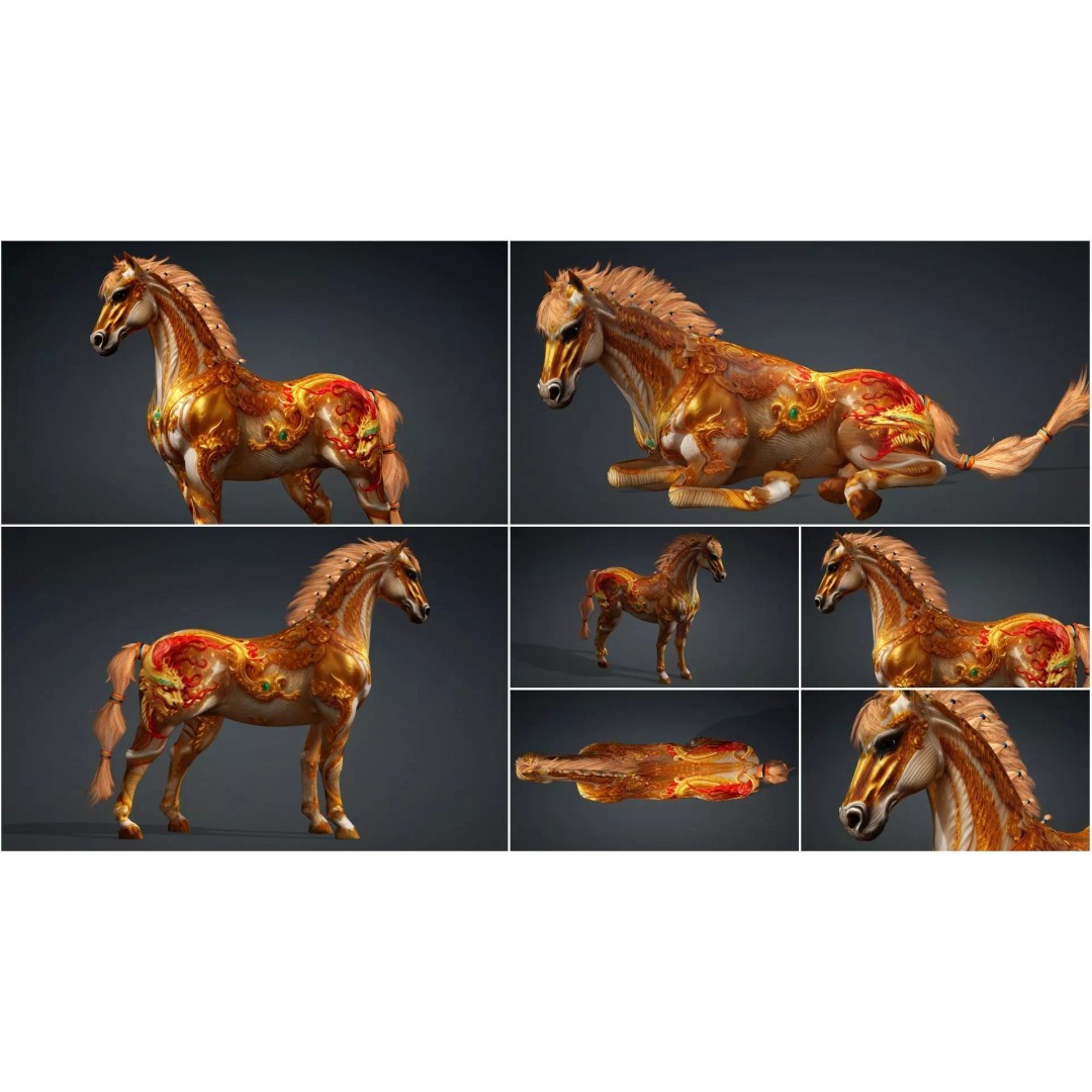 Pack of 10 Horse 3D Models – Rigged Animated Assets, FBX & Blender - View 18