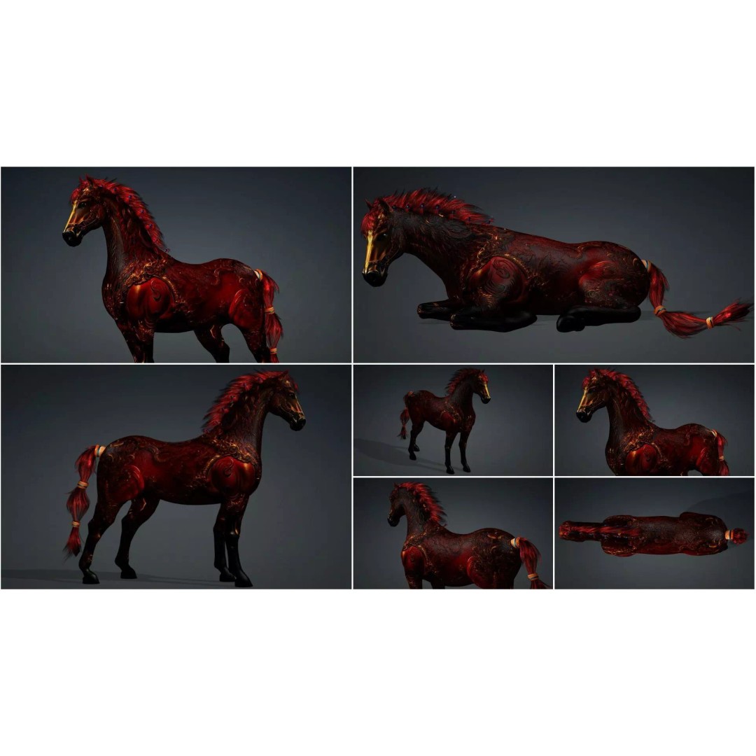 Pack of 10 Horse 3D Models – Rigged Animated Assets, FBX & Blender - View 24