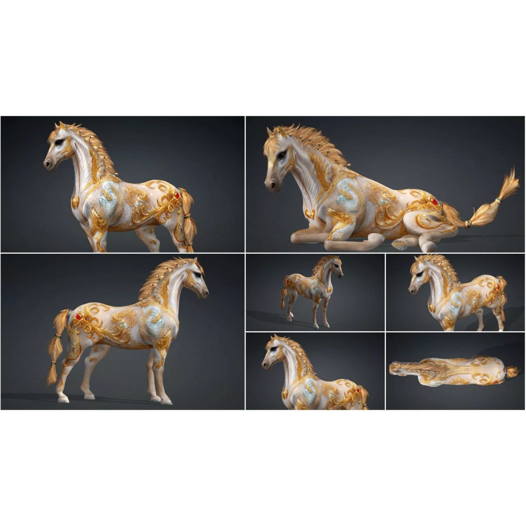 Pack of 10 Horse 3D Models – Rigged Animated Assets, FBX & Blender - View 28