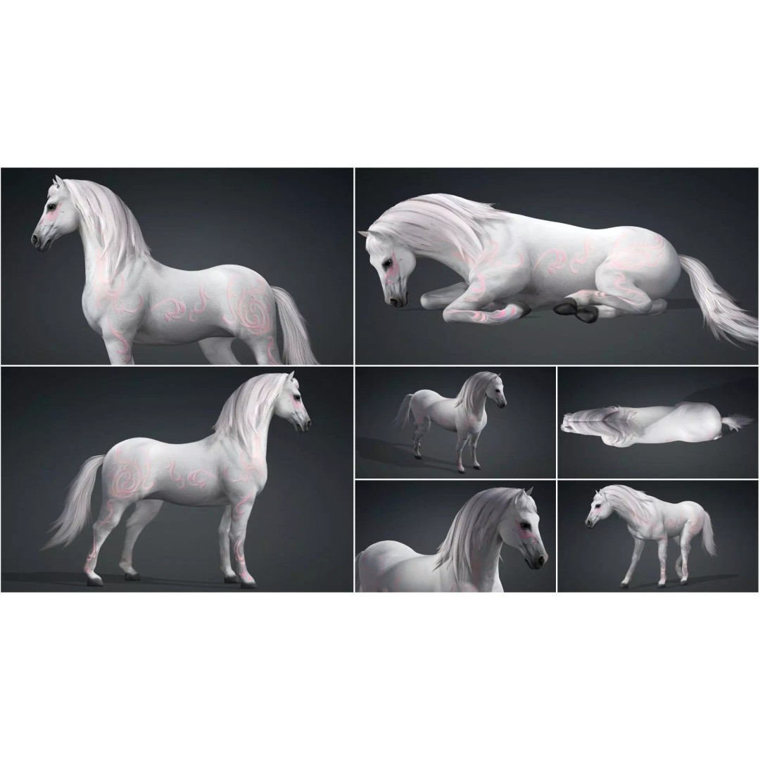 Pack of 10 Horse 3D Models – Rigged Animated Assets, FBX & Blender - View 30