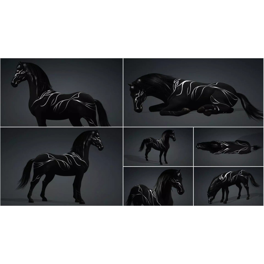 Pack of 10 Horse 3D Models – Rigged Animated Assets, FBX & Blender - View 32