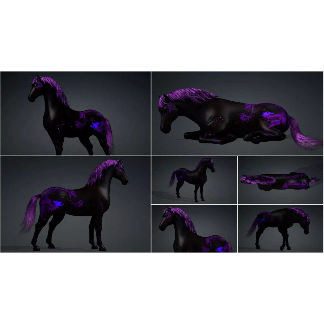Pack of 10 Horse 3D Models – Rigged Animated Assets, FBX & Blender - View 38
