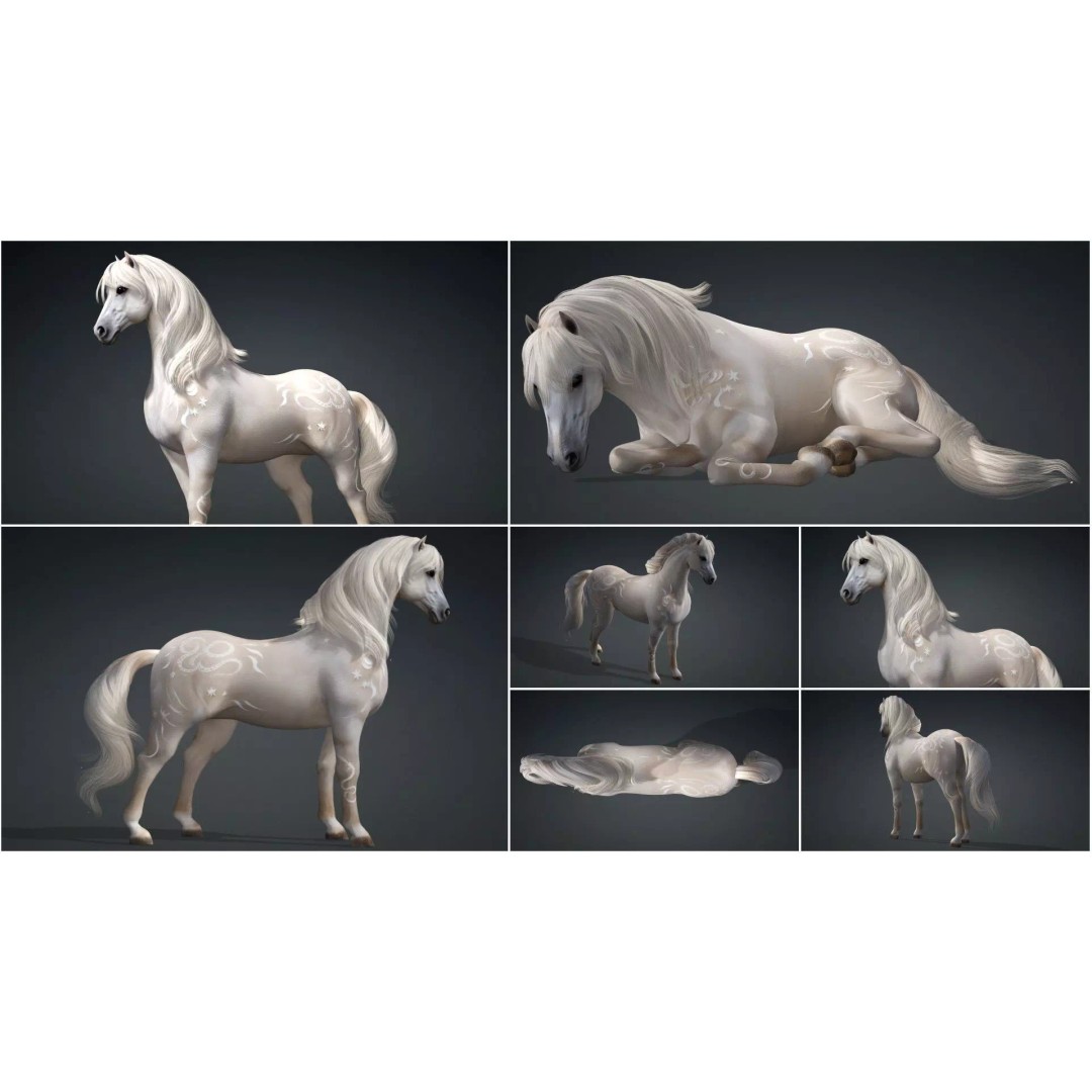 Pack of 10 Horse 3D Models – Rigged Animated Assets, FBX & Blender - View 8