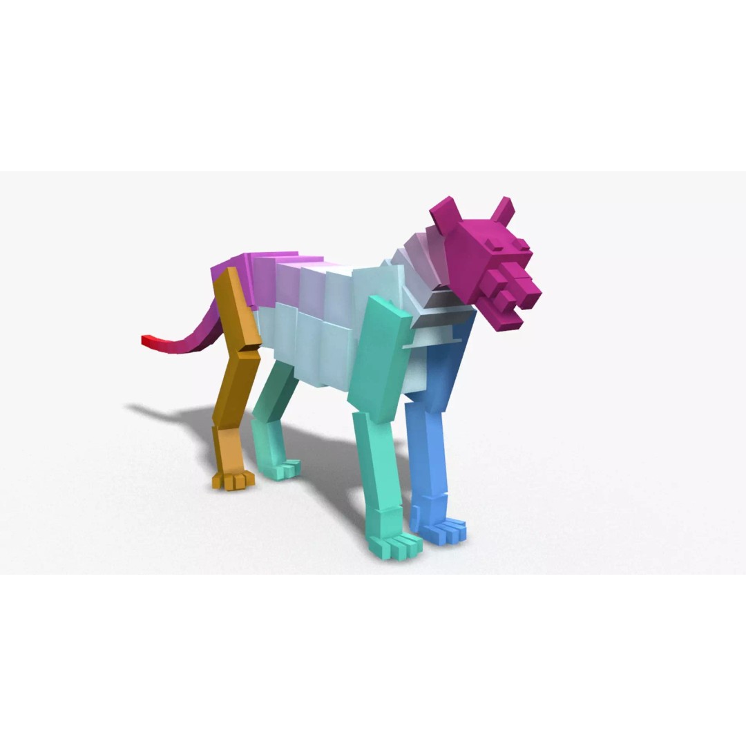 Animated Snow Leopard 3D Model – Low Poly Rigged Asset with PBR Textures