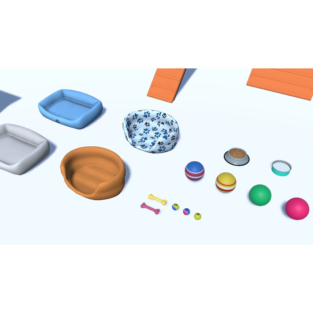 Cartoon Dogs Pack 3D Model – Low Poly Game Asset, FBX, Blender