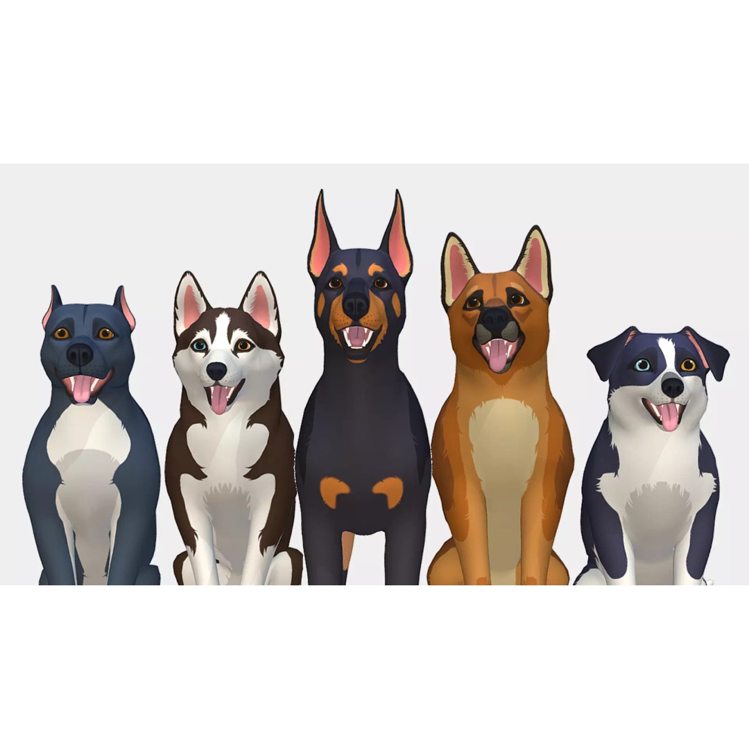 Cartoon Dogs Pack 3D Model – Low Poly Game Asset, FBX, Blender - View 2
