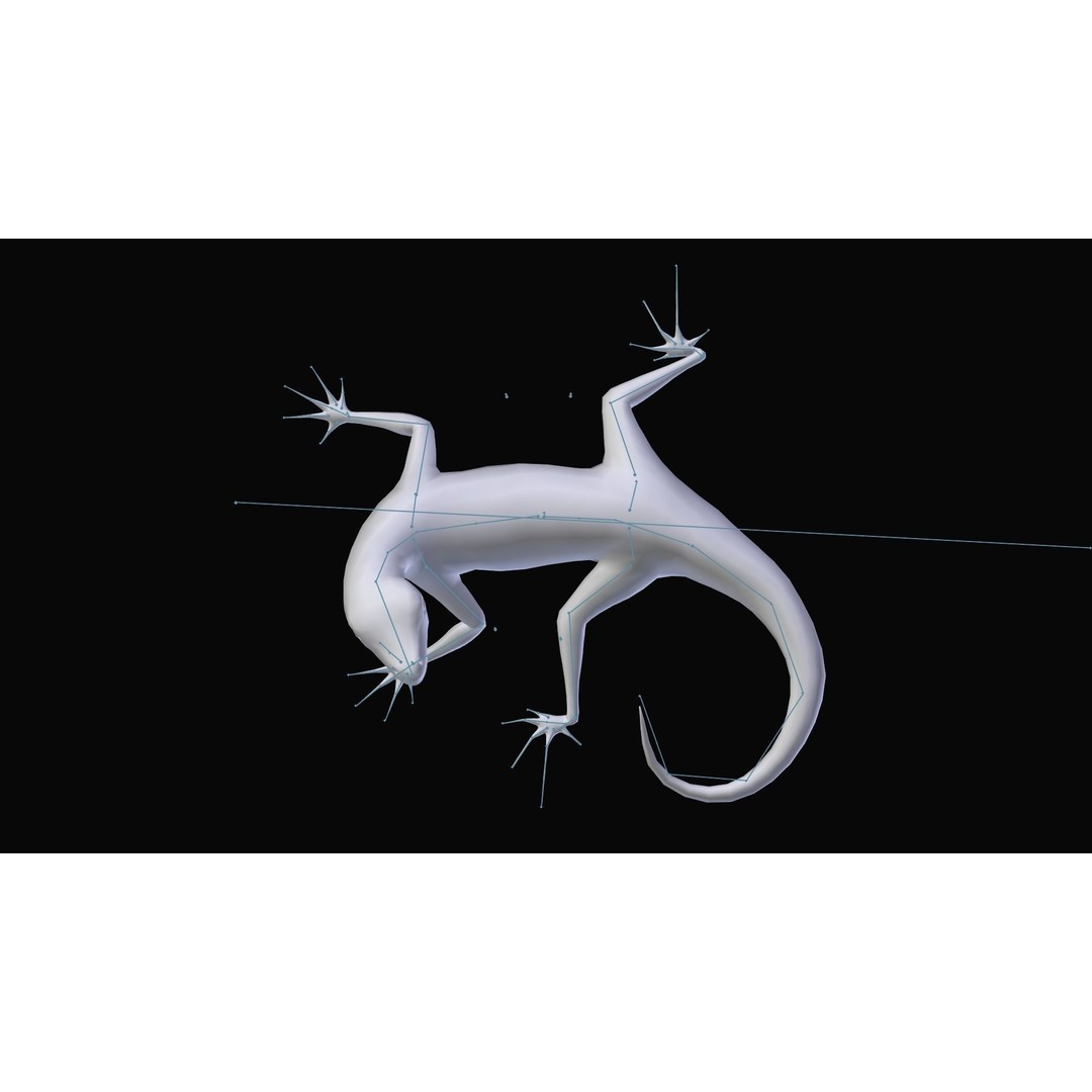 Podarcis Sicula 3D Model – Low Poly Rigged Lizard, FBX, PBR Textures - View 3