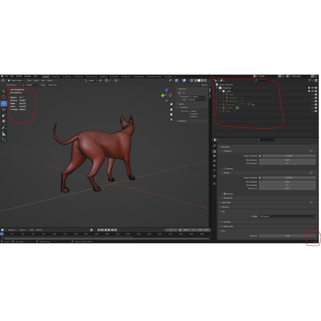 Fur White Dog 3D Model – Rigged Low Poly Animal Asset, Blender - View 11