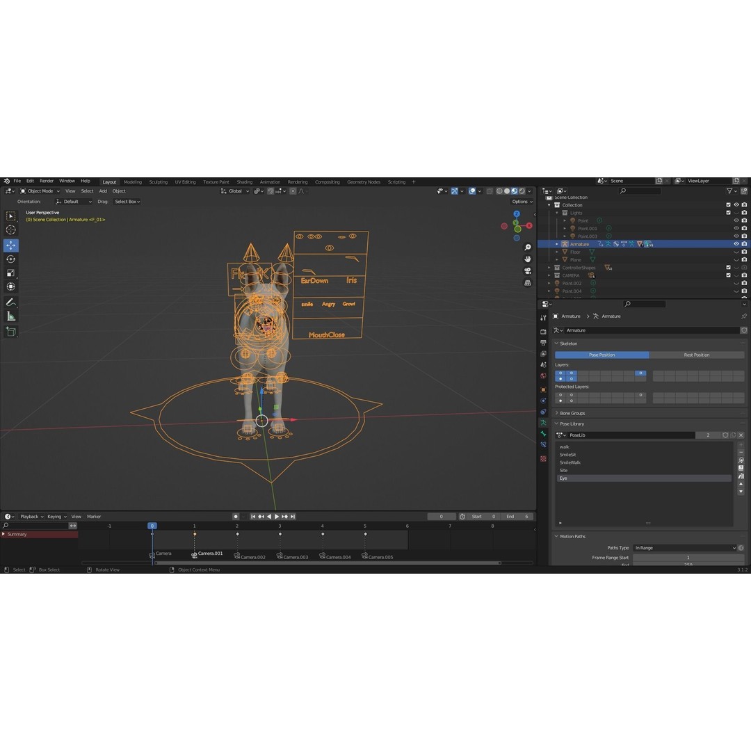 Fur White Dog 3D Model – Rigged Low Poly Animal Asset, Blender - View 18
