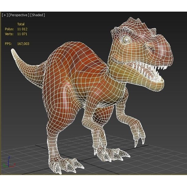 Cartoon Dino 3D Model – Low Poly Rigged Character with Animation - View 12