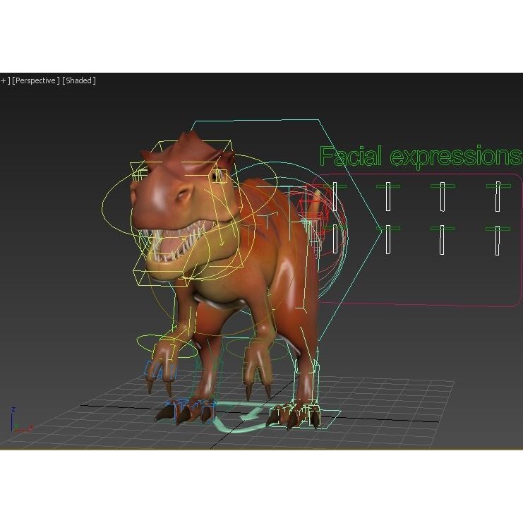 Cartoon Dino 3D Model – Low Poly Rigged Character with Animation - View 13