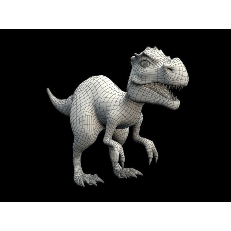 Cartoon Dino 3D Model – Low Poly Rigged Character with Animation - View 14