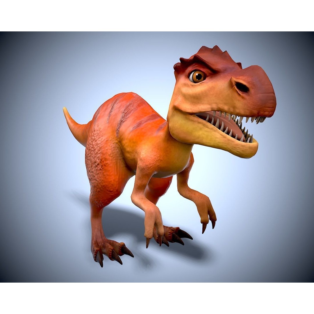 Cartoon Dino 3D Model – Low Poly Rigged Character with Animation - View 5