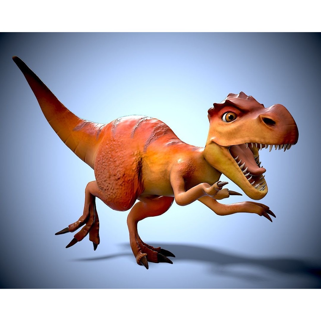 Cartoon Dino 3D Model – Low Poly Rigged Character with Animation - View 6