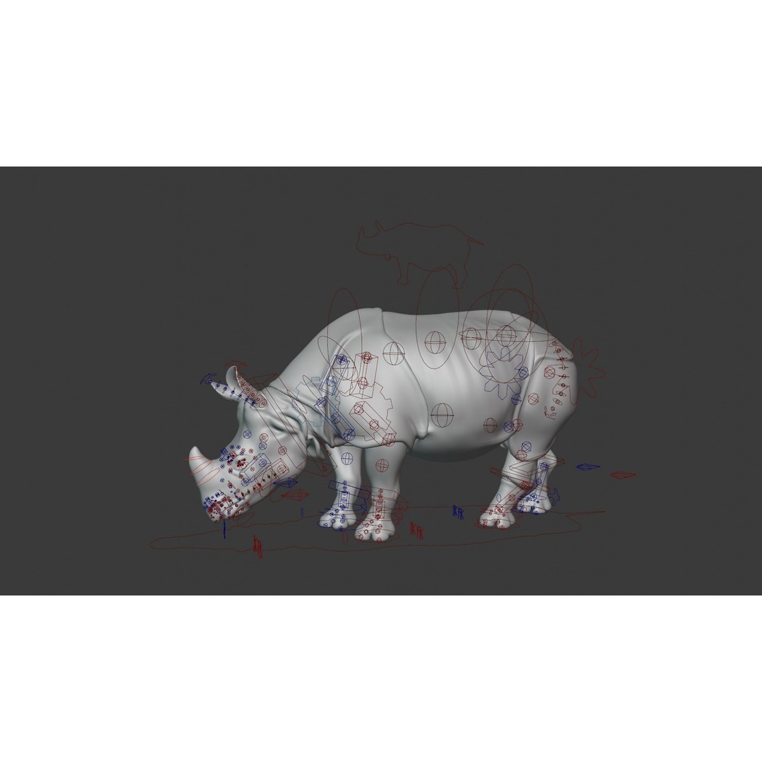Indian Rhinoceros 3D Model – High Poly Rigged Animation, Blender - View 18