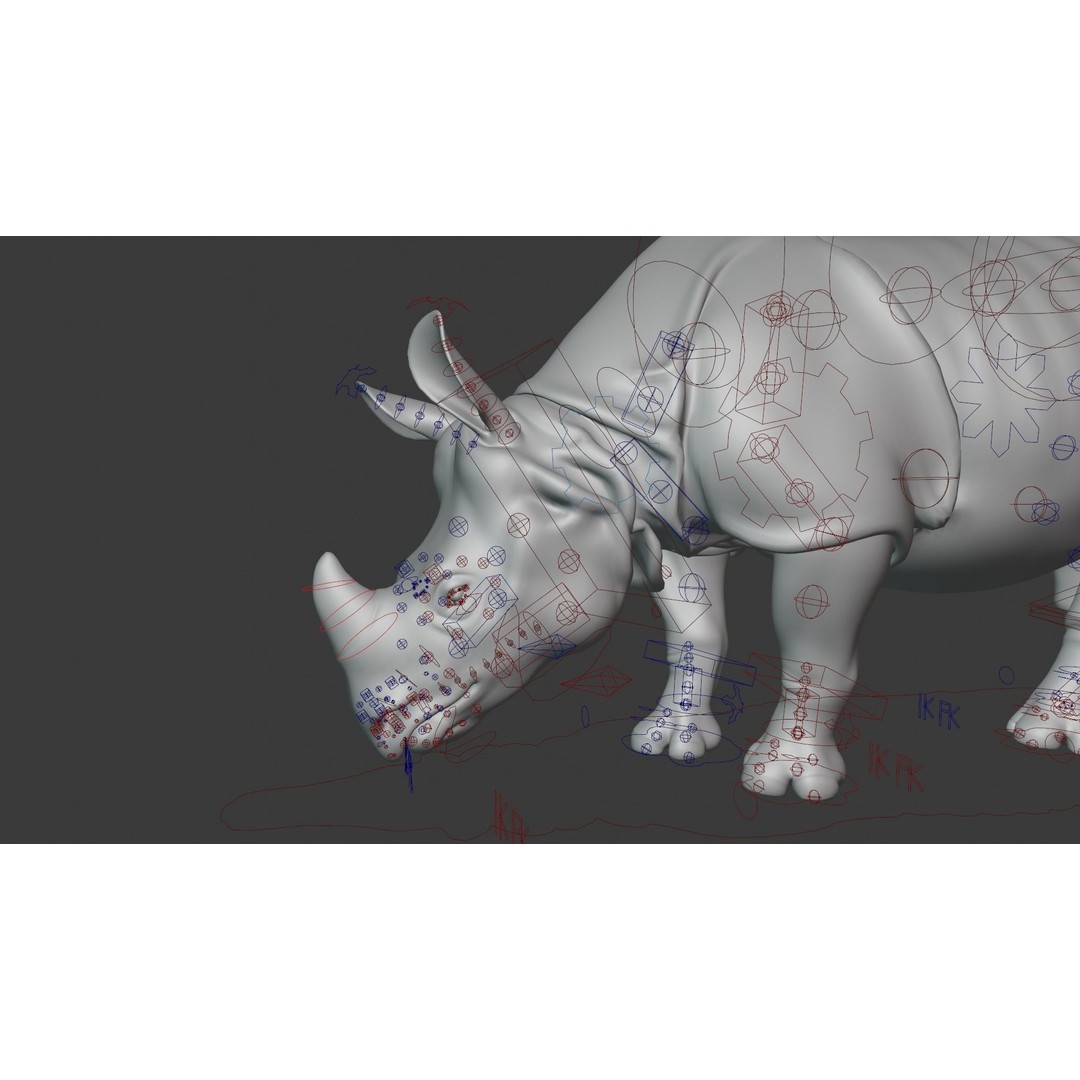 Indian Rhinoceros 3D Model – High Poly Rigged Animation, Blender - View 20