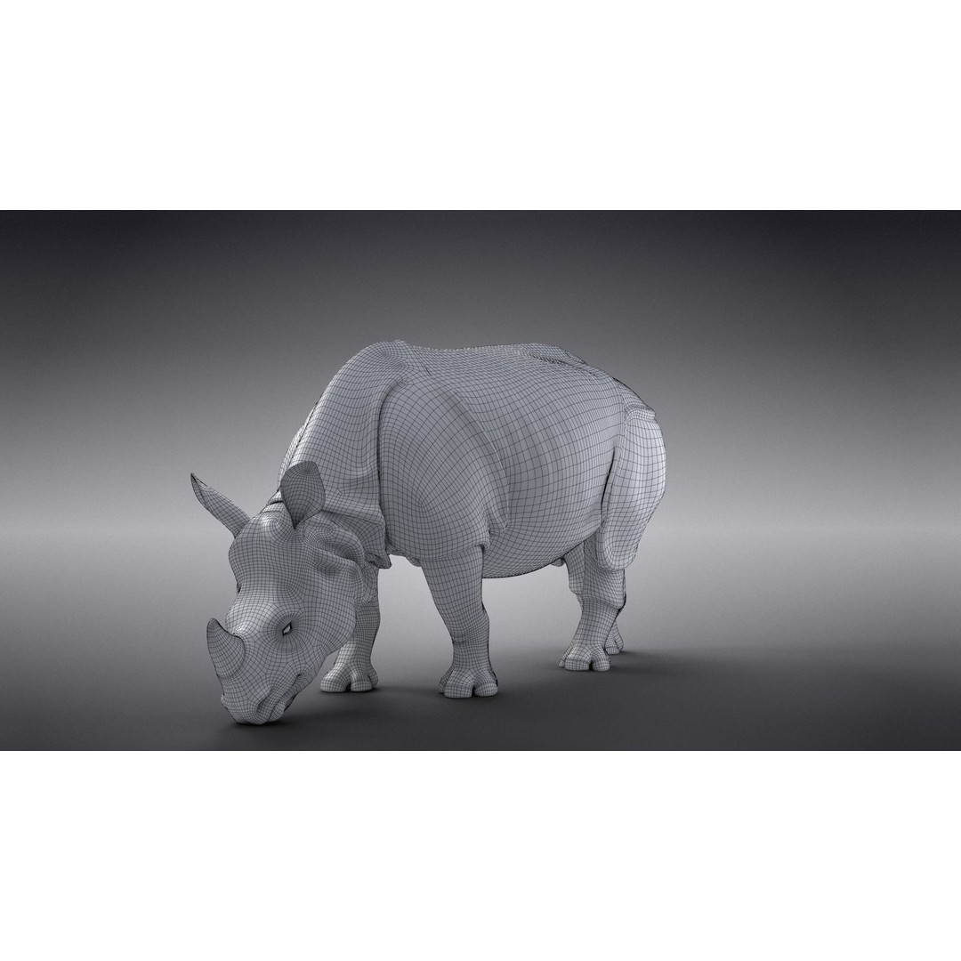 Indian Rhinoceros 3D Model – High Poly Rigged Animation, Blender - View 26