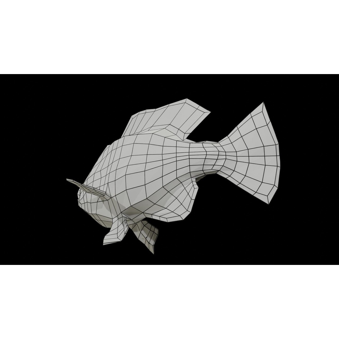 Animated Freshwater Fish 3D Model – Low Poly Game Ready, FBX, Blender - View 13